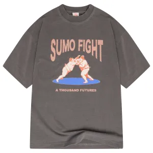 A Thousand Futures 'Sumo Fight' Vintage Washed Tee - Charcoal