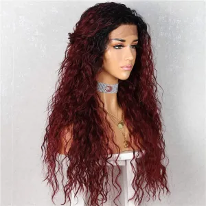 Black Wine Red Mixed Ombre Hand Dyed 26" Head Turner I Ladies Meet Brandy Your New Best Friend in a Wig Waiting to be Shipped to JUST YOU!
