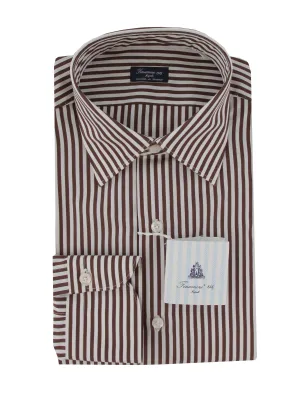 Finamore Napoli Brown Shirt - Slim