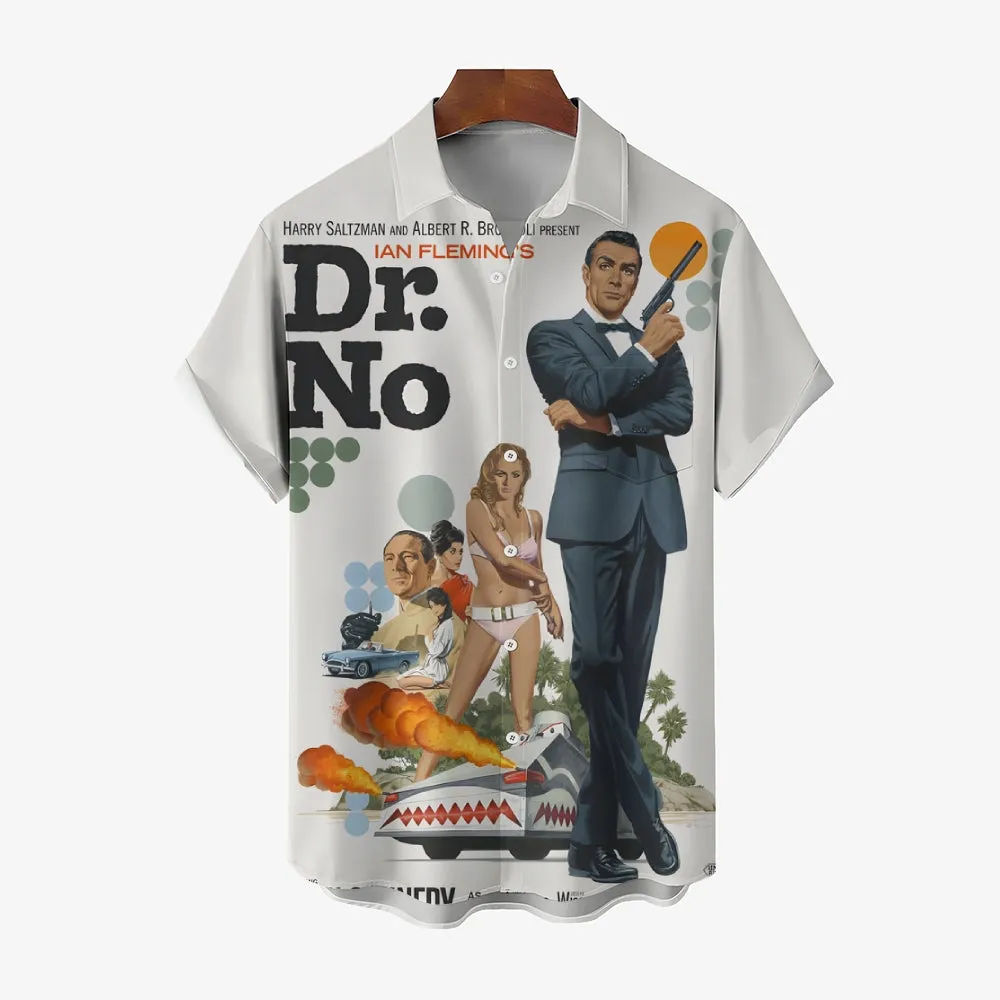 Hawaiian Movie Character Oversized Short Sleeve Shirt 2406001590