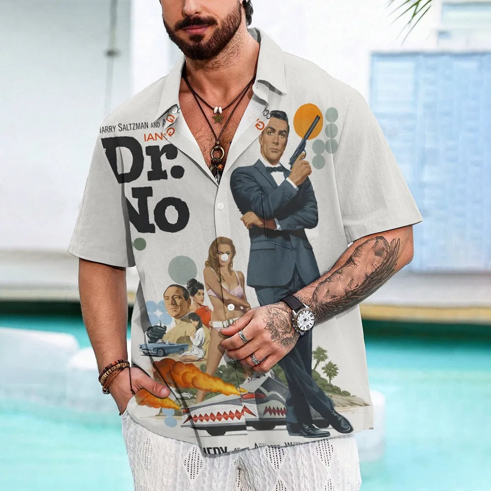 Hawaiian Movie Character Oversized Short Sleeve Shirt 2406001590