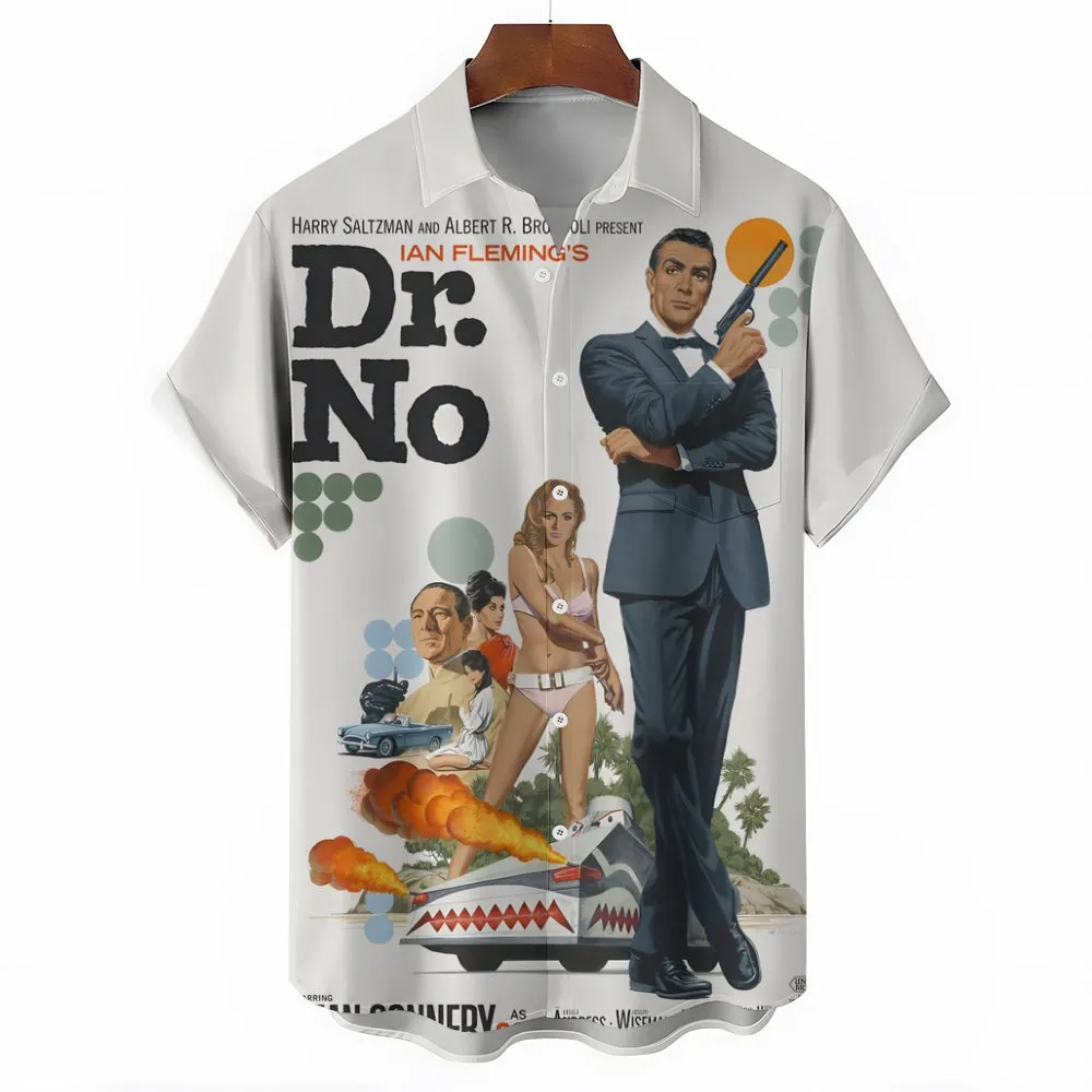 Hawaiian Movie Character Oversized Short Sleeve Shirt 2406001590