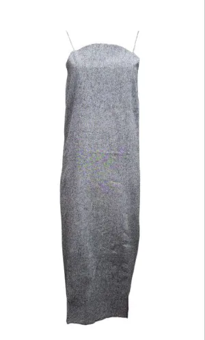 HoodLamb Women's Black Spaghetti Strap Hemp Dress with Split 420 NWT