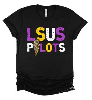 LSUS Pilots Lightning Bolt Soft Style School Tee