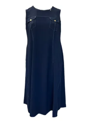 Marina Rinaldi Women's Navy Davos Sleeveless Maxi Dress Size 14W/23 NWT