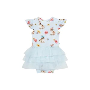 Posh Peanut Ruffled Cap Sleeve Tulle Skirt Bodysuit in Tinsley Jane