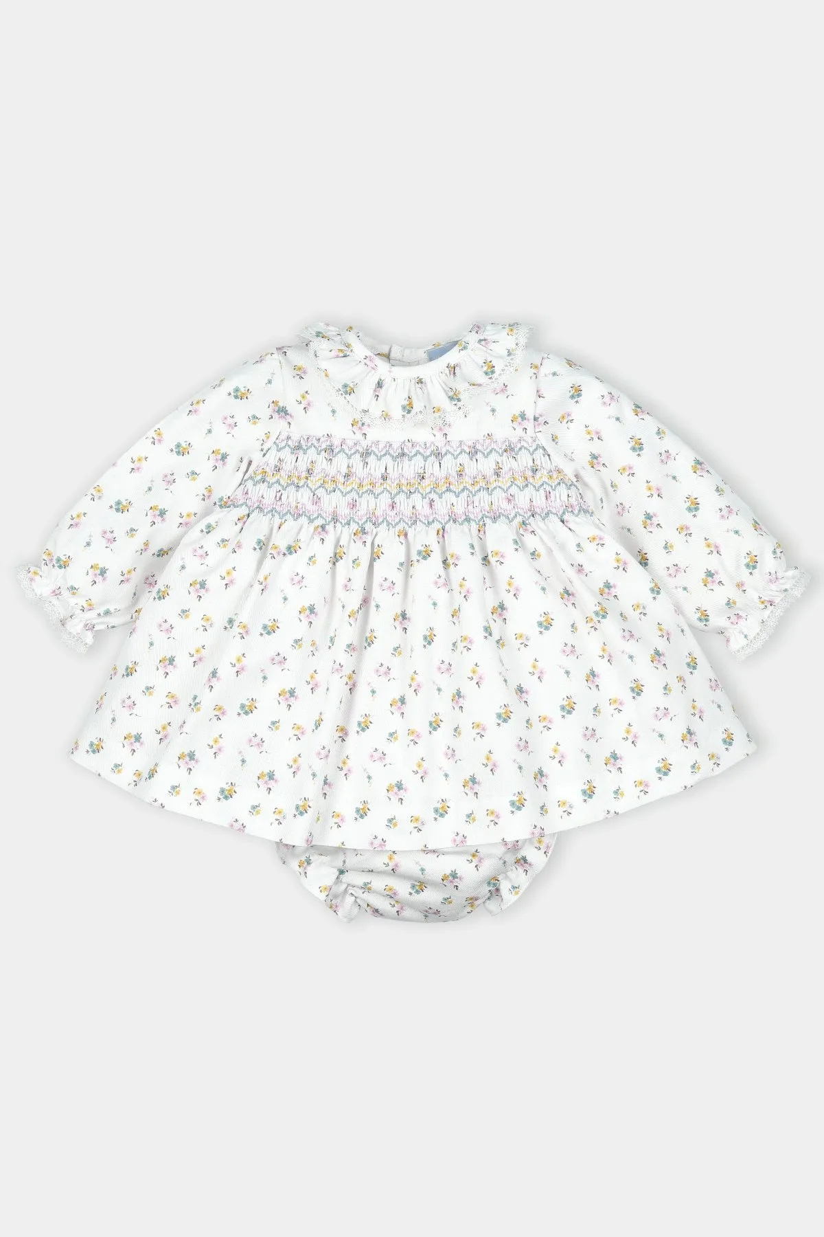 "Agatha" Lilac Floral Smocked Dress & Bloomers