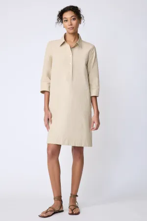 Rene Placket Dress - Sand