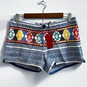 REVOLVE | Tigerlily Aztec Western Heavy Weave Shorts Blue Red Embroidered size 4