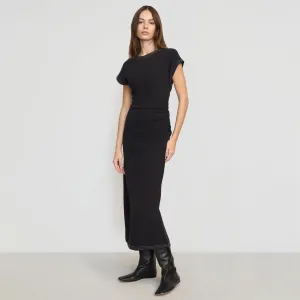 Vela Contrast-Stitch Ruched-Waist Dress